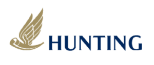 A black background with the word hunter written in blue.