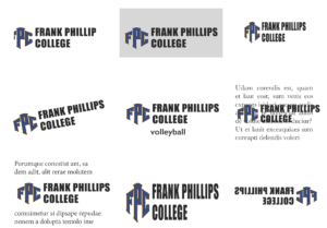 A series of logos for frank phillips college.