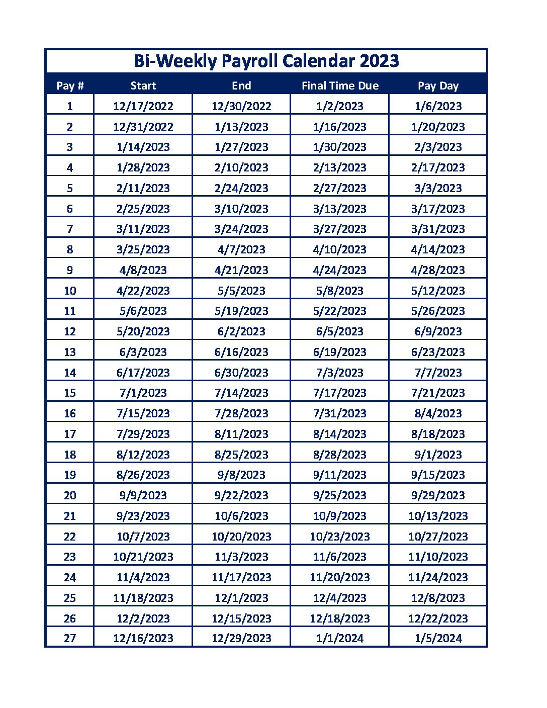 Payroll Calendar 2023 2024 Eryn Odilia