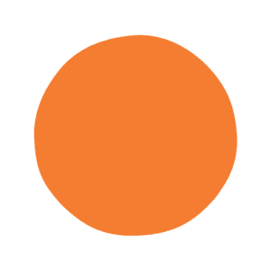 A bright orange circle is shown on top of a white background.