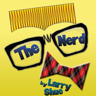 The Nerd graphic with thick-rimmed glasses and a plaid bow tie.